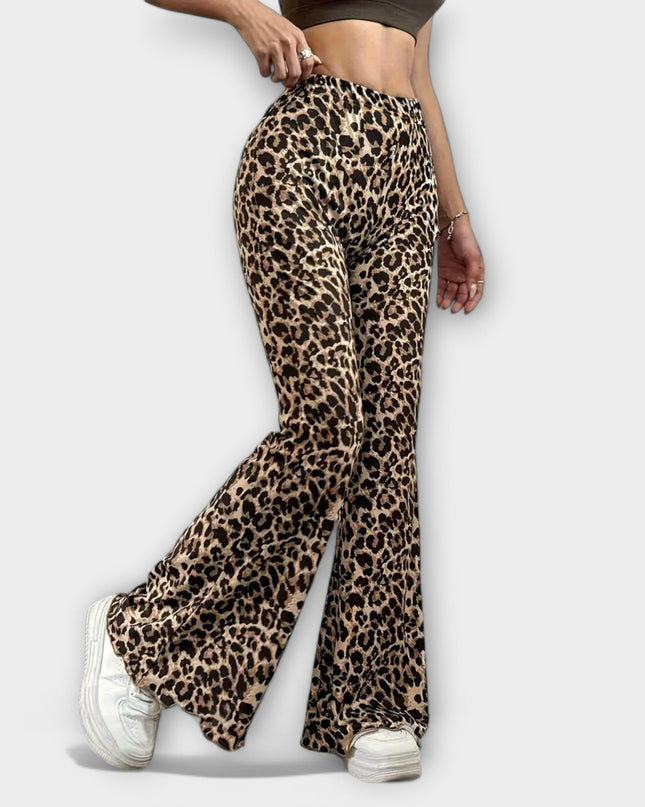 Leopard Bootcut-Hose