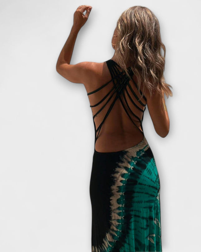 Gisela - Maxikleid mit Sternenhimmel-Tie-Dye