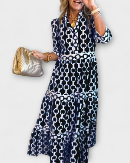 Melitta - Midi-Kleid mit Kettenmuster