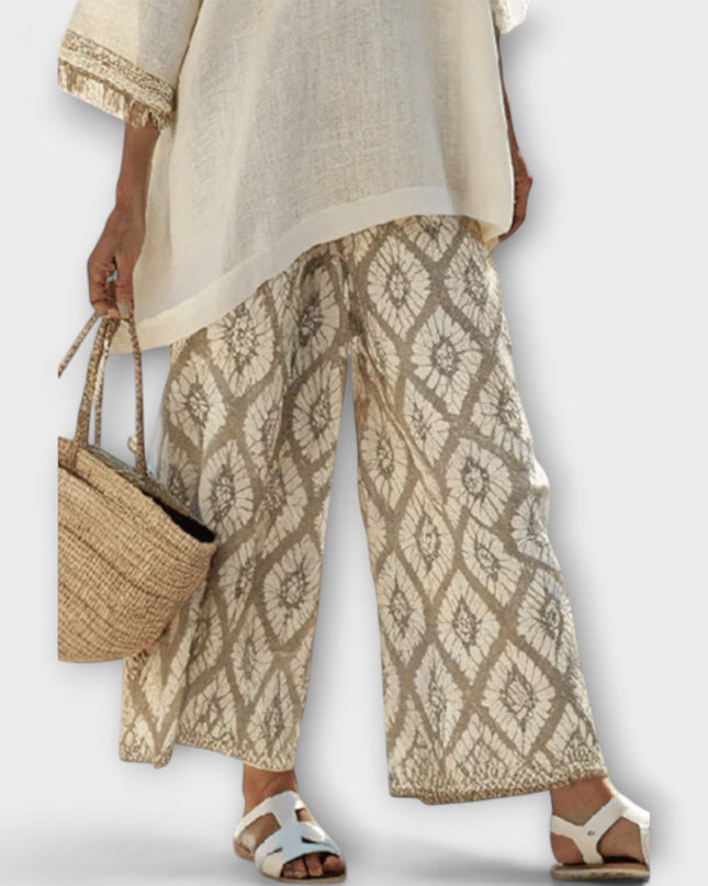 Aurelia - 2-Teiliges Langes Shirt und gemusterte Hose Set