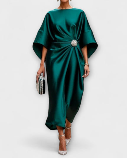 Oda - Luxe Shimmer Satin Langkleid