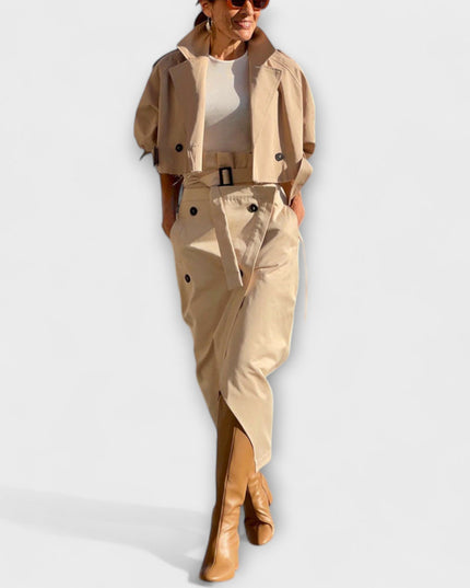 Tilde – Elegantes Set aus Jacke und Midi-Rock mit Taschen