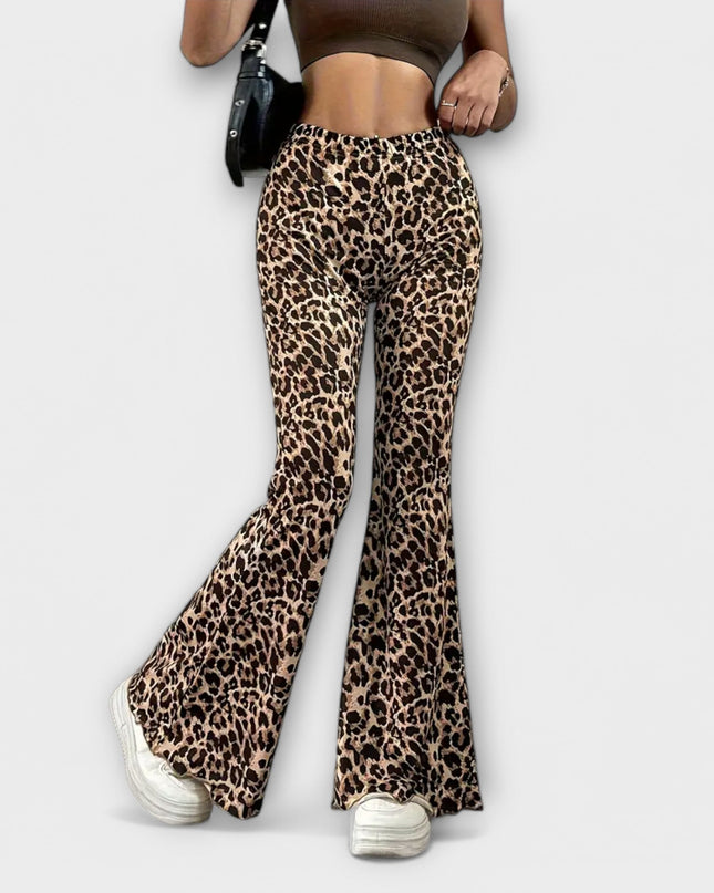 Leopard Bootcut-Hose