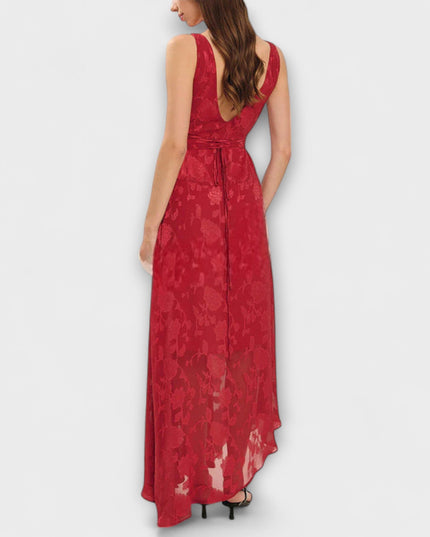 Samira - Elegantes Rückenfreies Schnür-Jacquard-Maxikleid