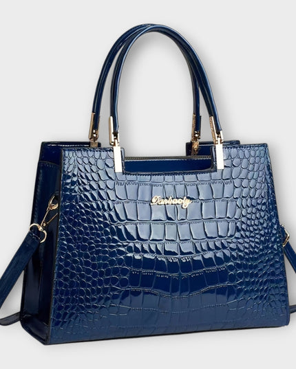 Ilse -  Glänzende Krokodilledermuster-Handtasche