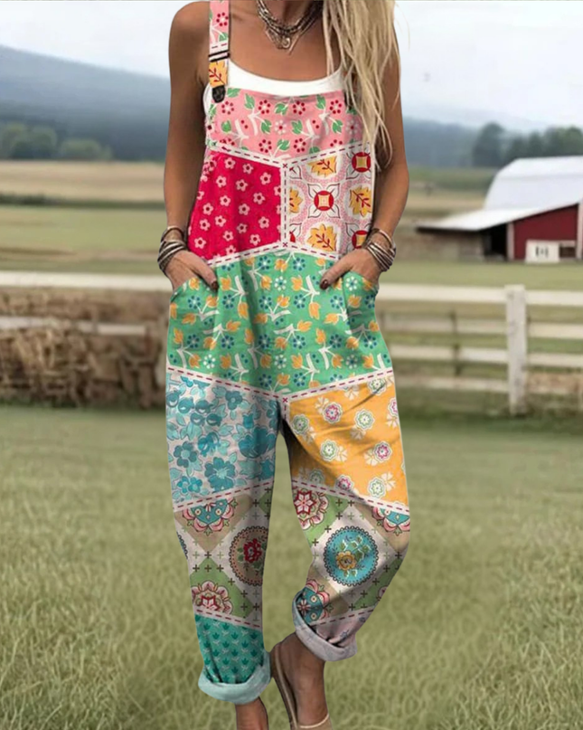 Veronika - Vintage Blumen Jumpsuit Damen