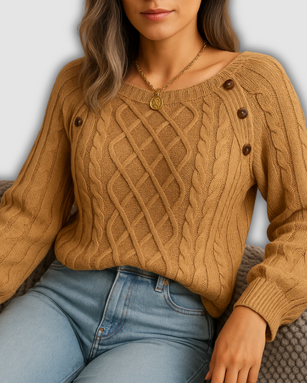 Lark- Damenstrickpullover mit langen Ärmeln