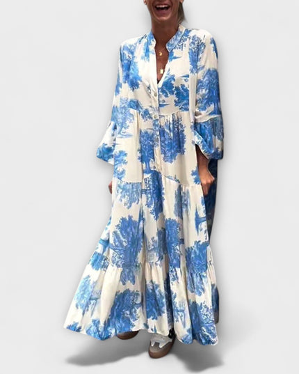 Lilly - Elegantes Floral-Maxi-Kleid