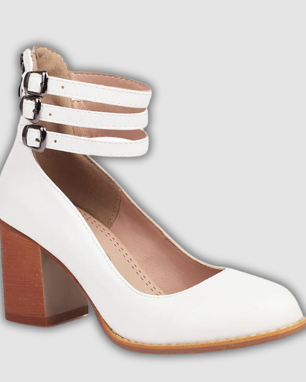 Friderun - Absatzschuhe mit drei Schnallen