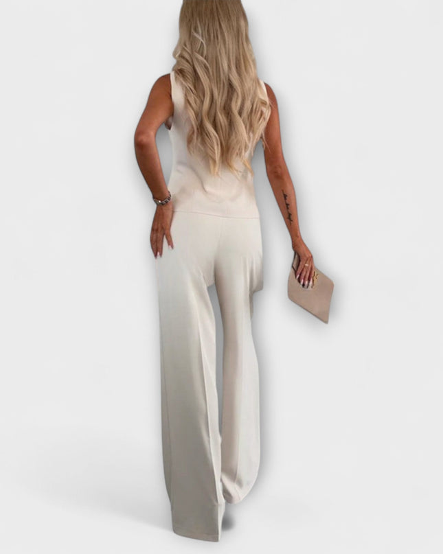 Wilhelmina - Schickes ärmelloses Top und Hosen Ensemble