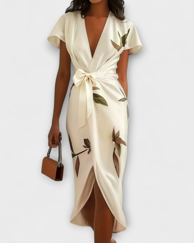 Elfriede - Satin Wickel-Kleid