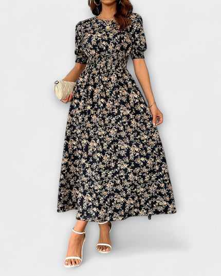 Käthe - Kleid mit Rundhalsausschnitt und Blumenmuster