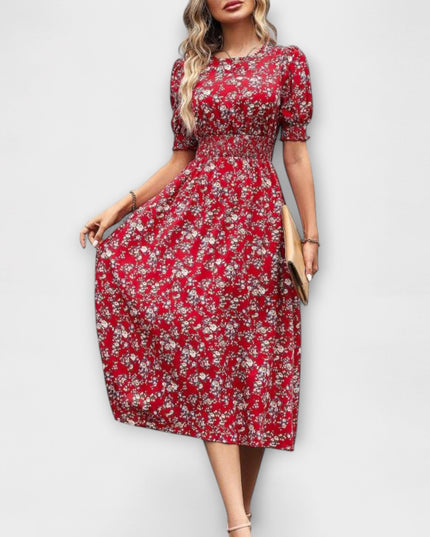 Käthe - Kleid mit Rundhalsausschnitt und Blumenmuster