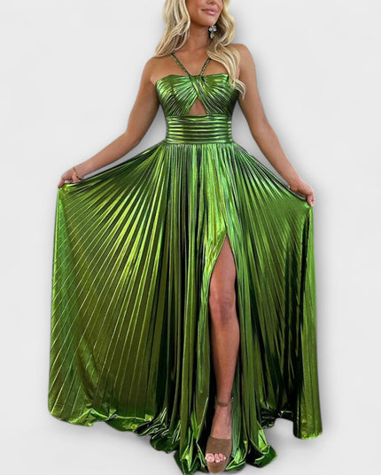 Norina - Maxikleid mit Metallic-Stoff