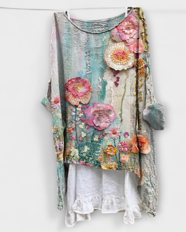 Evelyn - Bluse mit künstlerischem Druck