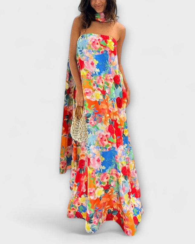 Selma - Off-Shoulder Floral Maxi-Kleid