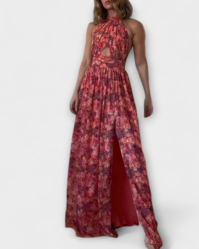 Claudia - Rückenfreies Maxikleid mit floralem Muster