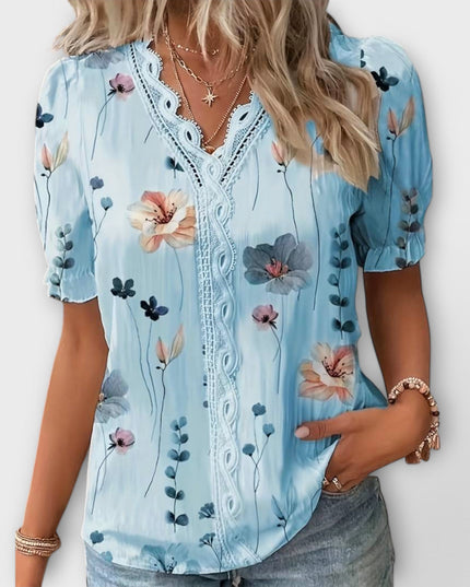 Emily - Modische Bluse mit spitzem Ausschnitt