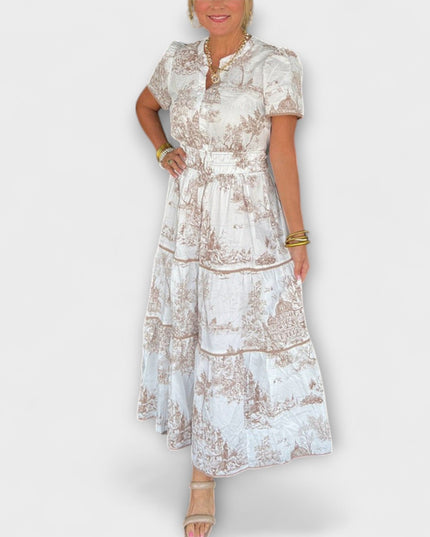 Sofia - Zeitloses Toile Maxi-Kleid