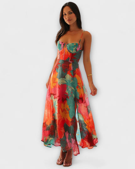 Heidrun - Blumendruck-Trägerkleid für Damen - Stilvoll und Verführerisch