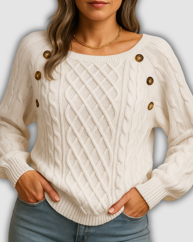 Lark- Damenstrickpullover mit langen Ärmeln