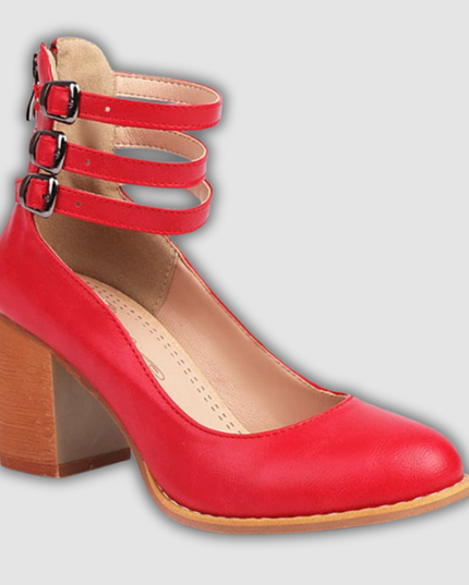 Friderun - Absatzschuhe mit drei Schnallen