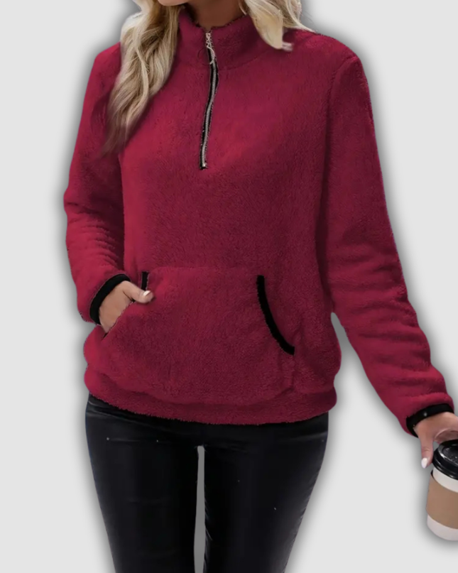 Yolanda - Langarm Sweatshirt mit Reißverschluss