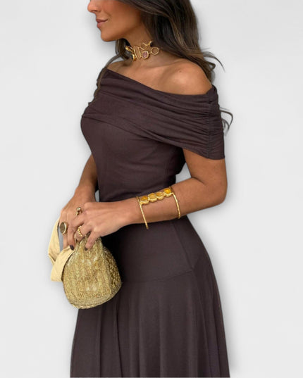 Anke - Toledo Ein-Schulter Mesh Maxi Kleid