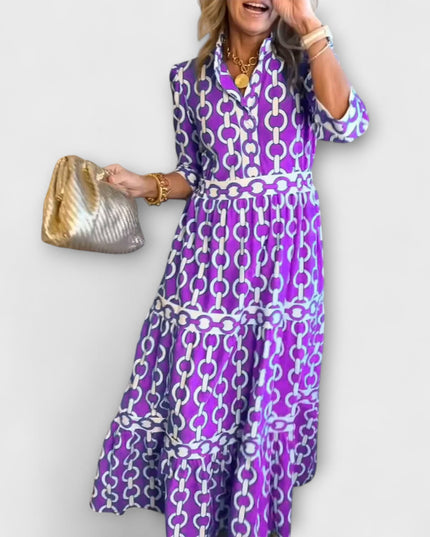 Melitta - Midi-Kleid mit Kettenmuster