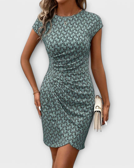 Silke - Kurzärmeliges Tulpenkleid mit Allover-Druck
