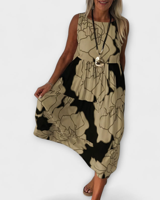 Imke - Geblümtes Midi-Kleid mit Stufenrock