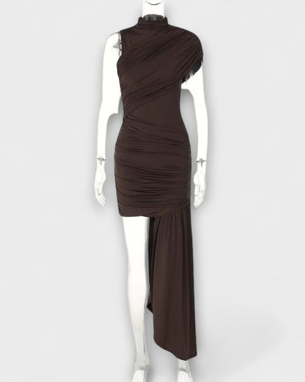 Selina - Schickes, schmal geschnittenes Kleid mit Rundhalsausschnitt und Plissee