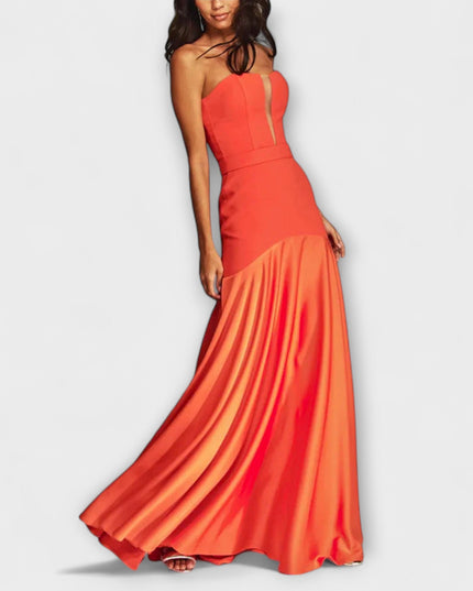 Christa - Schulterfreies Maxikleid mit V-Ausschnitt