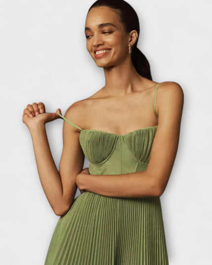 Mathilda - Faltenrock Midi Kleid aus Tüll mit Bustier-Design
