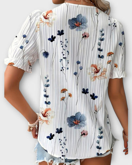 Emily - Modische Bluse mit spitzem Ausschnitt