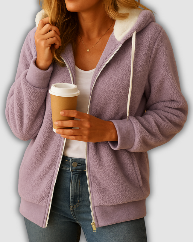 Wynne -Langes Damenfleecejacke mit Kapuze