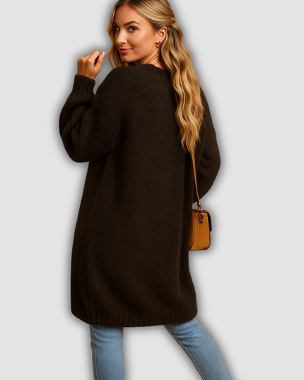 Nova - Klassische Damenstrickjacke mit offener Vorderseite
