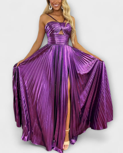 Norina - Maxikleid mit Metallic-Stoff