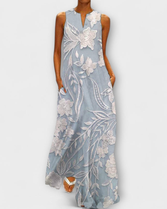 Bianca – Botanisches Maxikleid Mit Print