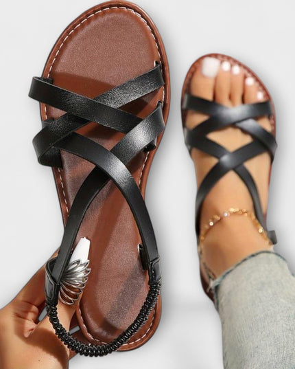 Carola - Damen Sandalen mit leichtem Kreuzverschluss