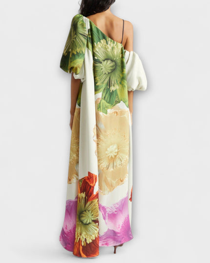 Marie-Luise - Asymmetrisches Floral-Maxikleid