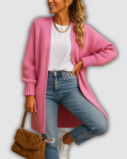 Nova - Klassische Damenstrickjacke mit offener Vorderseite
