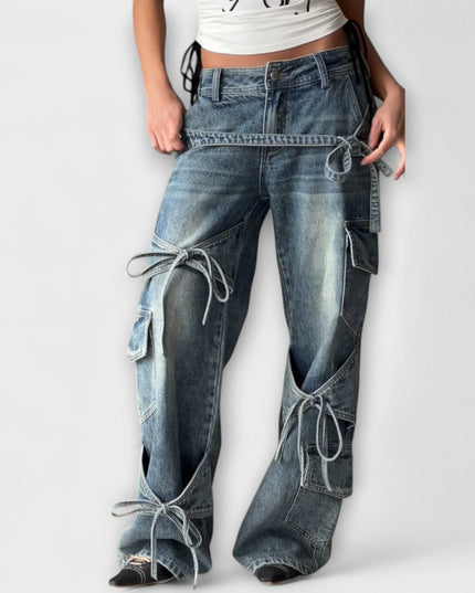 Mira – Utility-Jeans Mit Knotendetail Aus Denim