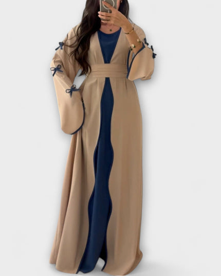 Leni - Schicker Cardigan und Kleid Duo mit Schleifenverzierung
