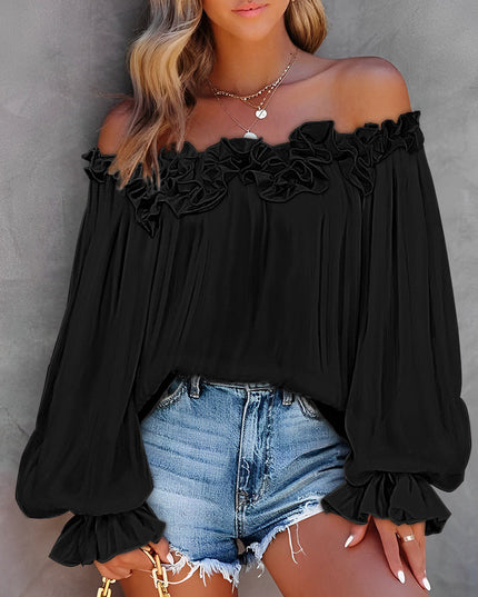 Jamie - Elegantes schulterfreies Langarmshirt