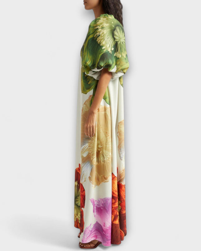 Marie-Luise - Asymmetrisches Floral-Maxikleid