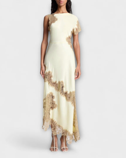 Sandra - Maxikleid mit Satin- und Spitze-Akzenten