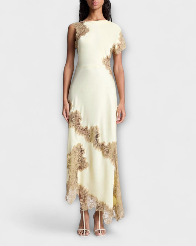 Sandra - Maxikleid mit Satin- und Spitze-Akzenten
