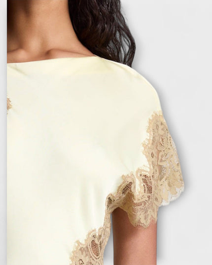 Sandra - Maxikleid mit Satin- und Spitze-Akzenten