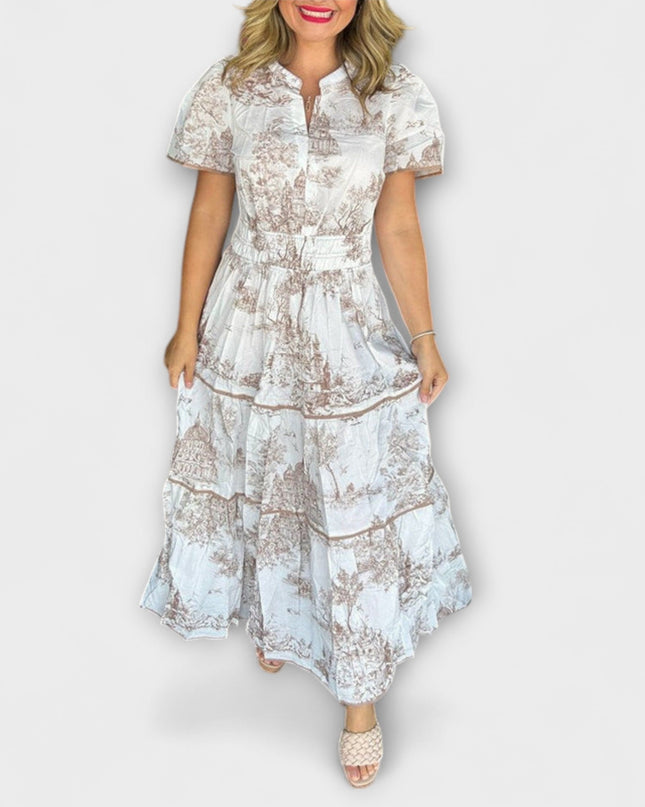 Sofia - Zeitloses Toile Maxi-Kleid